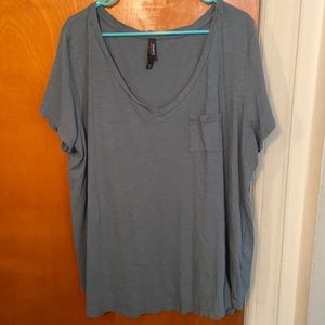 Blue/gray tee with left breast pocket